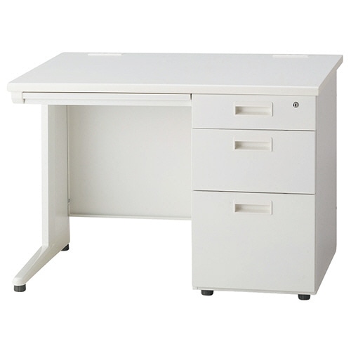 エランサ (N)オフィスデスク 片袖デスク 幅1000mm ホワイト TKDS-N107S-WW 1台