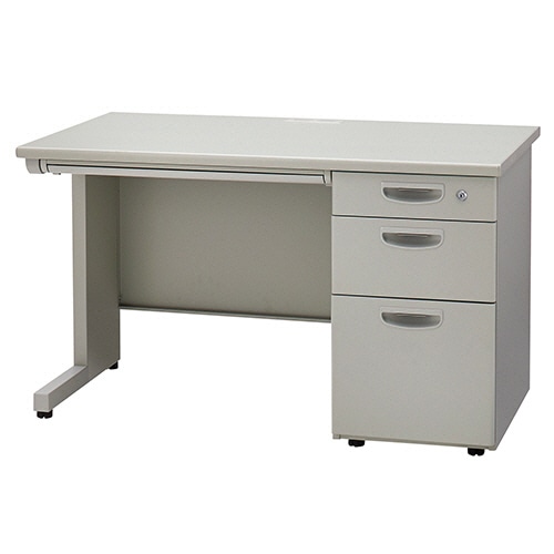 ライオン事務器 (N)LEO オフィスデスク 片袖机 幅1200×奥行700×高さ700mm ニューグレー LER-L127SD-B-HH 1台
