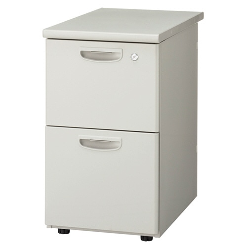 ライオン事務器 (N)LEO オフィスデスク 2段脇机 幅400×奥行700×高さ700mm ニューグレー LER-L047E-A-HH 1台