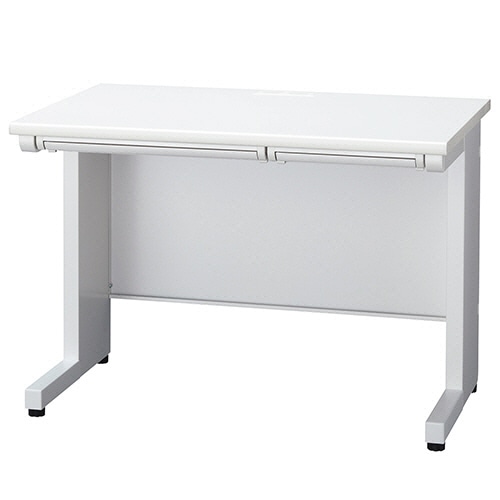 ライオン事務器 (N)LEO オフィスデスク 平机 幅1000×奥行700×高さ700mm ホワイト LER-L107FD-WW 1台