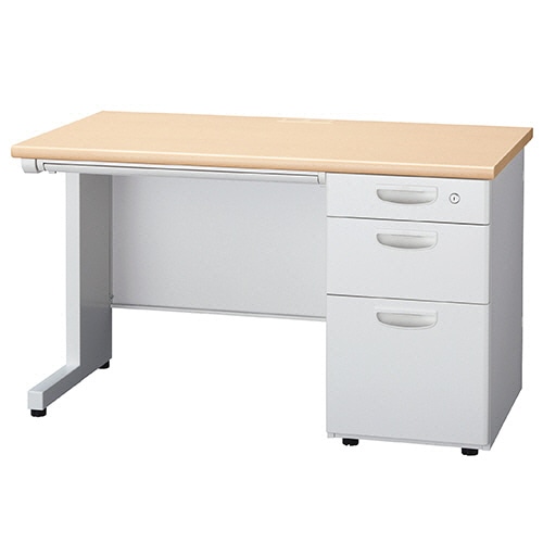 ライオン事務器 (N)LEO オフィスデスク 片袖机 幅1200×奥行700×高さ700mm ナチュラル LER-L127SD-B-MW 1台