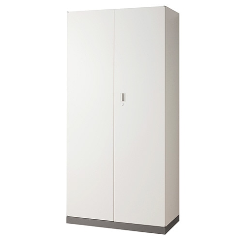 ライオン事務器 (N)LEOオフィスユニット 両開き 下置き 5段 幅900×奥行450×高さ1860mm ホワイト LEWB-18H 1台