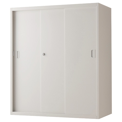 ライオン事務器 (N)LEOオフィスユニット 引戸3枚扉 上置き 3段 幅900×奥行450×高さ1050mm ホワイト LEW-11TS 1台