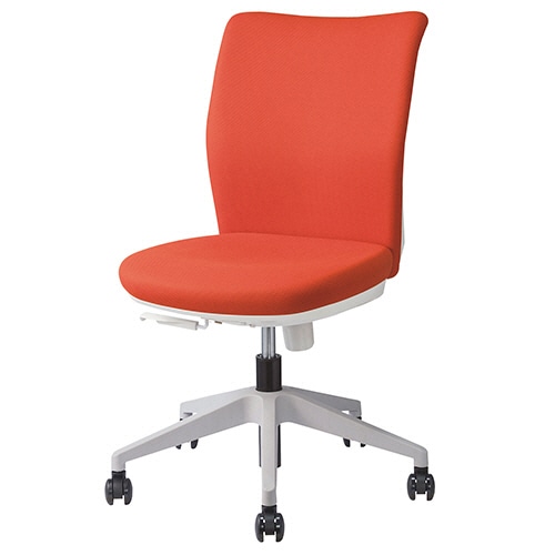 ライオン事務器 (N)オフィスチェアー(クレスタ) アームレスタイプ 背・座:カッパーオレンジ ナイロン双輪キャスター No.3620F 1脚