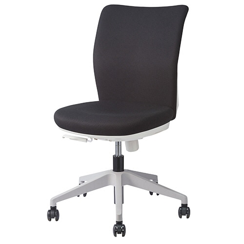 ライオン事務器 (N)オフィスチェアー(クレスタ) アームレスタイプ 背・座:ブラック ナイロン双輪キャスター No.3620F 1脚