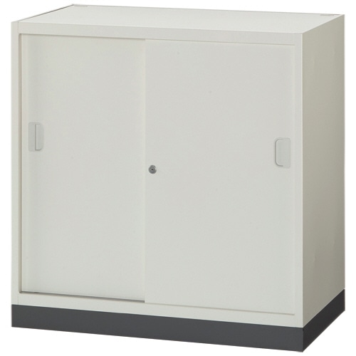 ライオン事務器 (N)LEOオフィスユニット 引戸 下置き 2段 幅800×奥行450×高さ810mm ホワイト LEWB80-08S 1台