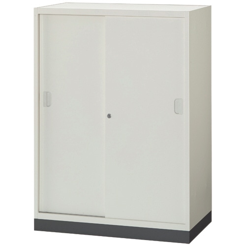 ライオン事務器 (N)LEOオフィスユニット 引戸 下置き 3段 幅800×奥行450×高さ1110mm ホワイト LEWB80-11S 1台