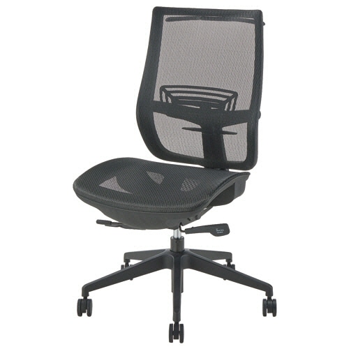 ライオン事務器 (N)LEO メッシュチェアー 肘なし ブラック(組立設置込) LE-1900-BK 1脚