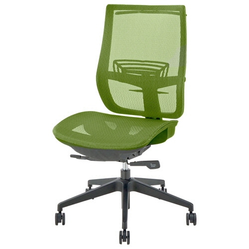 ライオン事務器 (N)LEO メッシュチェアー 肘なし グリーン(組立設置込) LE-1900-GR 1脚