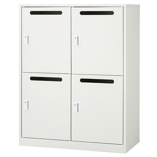 エランサ (N)スチール収納庫 下置専用 パーソナルロッカー 4人用 ホワイト(組立設置込) MST112B-M4 1台