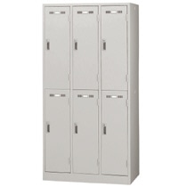 ライオン事務器 (N)LEO ロッカー 6人用 ニューグレー(組立設置込) LE-6N 1台