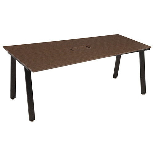 エランサ (N)ミーティングテーブル 幅1800×奥行1100(800)×高さ720mm ダークブラウン(組立設置込) LBD-1811V-DB 1台
