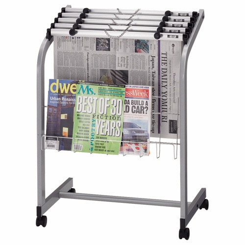 ライオン事務器 (N)新聞架(新聞挟別売) 幅635×奥行410×高さ850mm(組立設置込) No.26N 1台