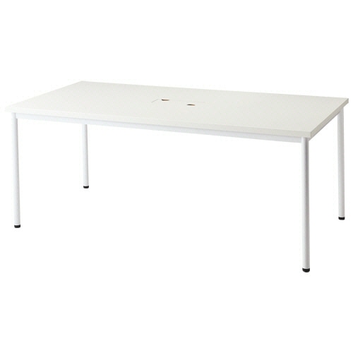 エランサ (N)会議用テーブル 幅1800×奥行900×高さ720mm ホワイト (組立設置込) LAT-1890-WHW 1台