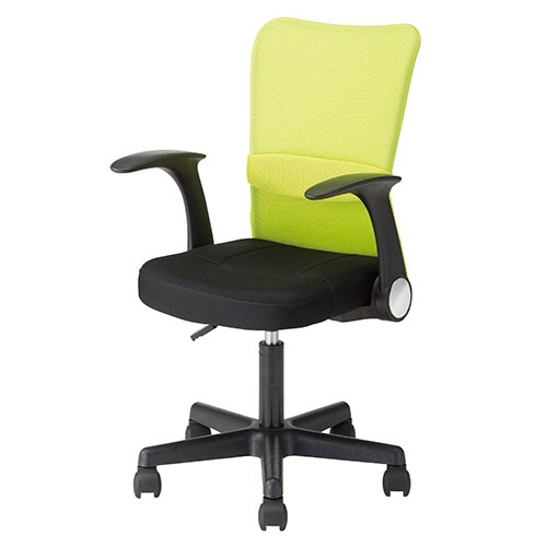 不二貿易　メッシュバックチェアー　ハンターＩＩ　アームアップタイプ　グリーン　ＨＦ－３８ＡＵＧＲ　１セット（４脚）