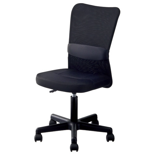 不二貿易　メッシュバックチェアー　ハンターＩＩ　肘なし　ブラック　ＨＦ－３８ＢＫ　１セット（４脚）