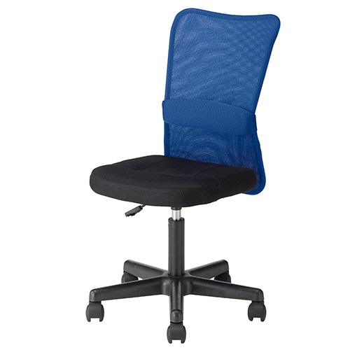 不二貿易　メッシュバックチェアー　ハンターＩＩ　肘なし　ブルー　ＨＦ－３８ＢＬ　１セット（４脚）