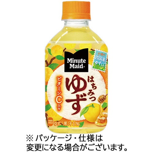 コカ・コーラ　ホット専用　ミニッツメイド　はちみつゆず　２８０ｍＬ　ペットボトル　１セット（４８本：２４本×２ケース）