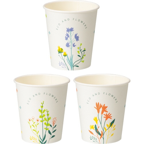TANOSEE 紙コップ AND FLOWERS(アンド フラワーズ) 205mL(7オンス) 1セット(400個:80個×5パック)