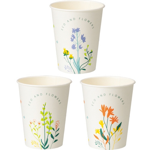 TANOSEE 紙コップ AND FLOWERS(アンド フラワーズ) 275mL(9オンス) 1セット(1500個:50個×30パック)