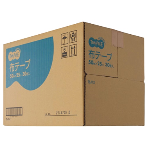 TANOSEE 布テープ 重梱包用 0.26mm厚 50mm×25m 1セット(30巻)