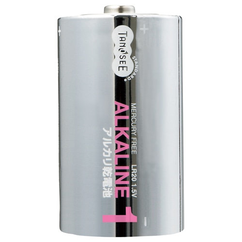 TANOSEE アルカリ乾電池 単1形 1セット(10本:2本×5パック)