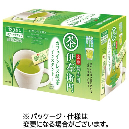 宇治の露製茶 伊右衛門 カフェインレスインスタント緑茶スティック 1セット(360本:120本×3箱)