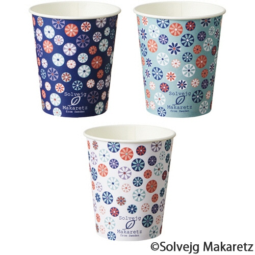 TANOSEE 紙コップ Mosaic Floral(モザイク フローラル) 150mL(5オンス) 1セット(400個:80個×5パック)