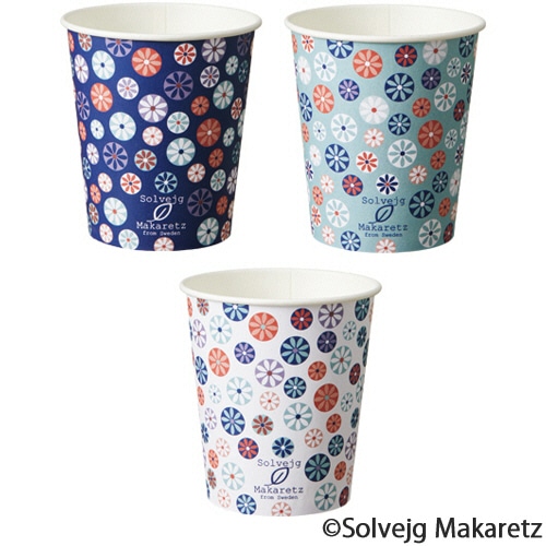 TANOSEE 紙コップ Mosaic Floral(モザイク フローラル) 205mL(7オンス) 1セット(400個:80個×5パック)