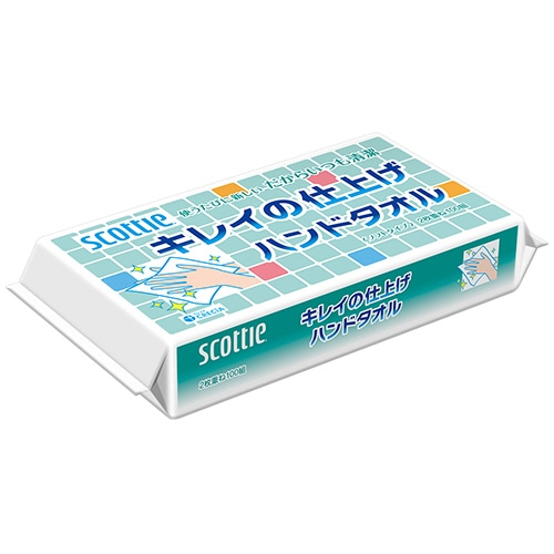 日本製紙クレシア スコッティ キレイの仕上げ ハンドタオル100 100組/パック 1セット(60パック)