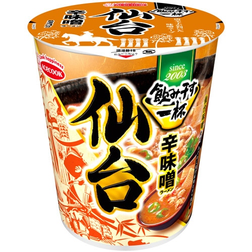 エースコック 飲み干す一杯 仙台 辛味噌ラーメン タテ型 67g 1ケース(12食)