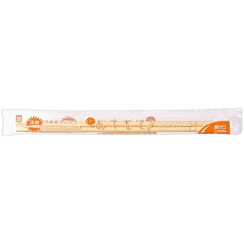 クラフトマン 業務用丸竹OPP完封箸 爪楊枝あり HK-WB-006 1セット(500膳:100膳×5パック)
