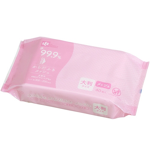 レック Nursing Care 水99.9% からだふき 大判メッシュ E01086 1セット(960枚:40枚×24パック)