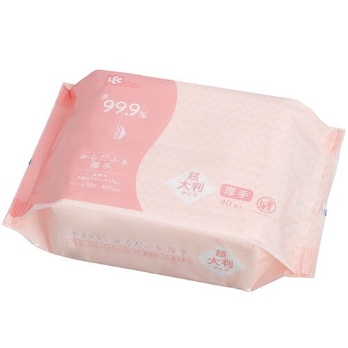 レック Nursing Care 水99.9% からだふき 超大判厚手 E01089 1セット(480枚:40枚×12パック)