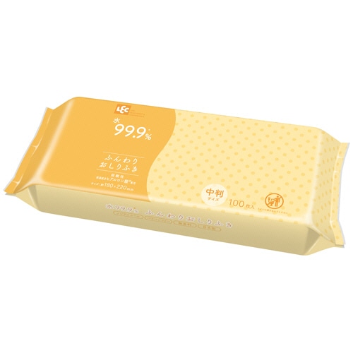 レック Nursing Care 水99.9% ふんわりおしりふき 中判 E90536 1セット(2400枚:100枚×24パック)