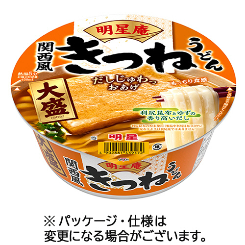 明星食品　明星庵　関西風きつねうどん　大盛　１０５ｇ　１ケース（１２食）