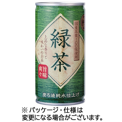 富永貿易　神戸茶房　緑茶　１８５ｇ　缶　１セット（９０本：３０本×３ケース）
