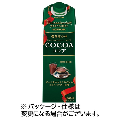 守山乳業 喫茶店の味 ココア 1000g 紙パック(口栓付) 1ケース(6本)