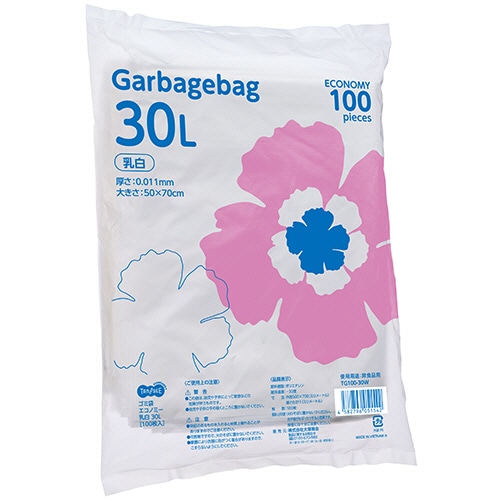 ＴＡＮＯＳＥＥ　ゴミ袋エコノミー　乳白　３０Ｌ　１セット（１４００枚：１００枚×１４パック）