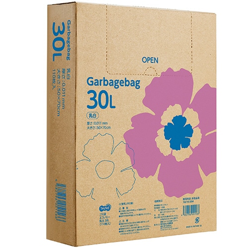ＴＡＮＯＳＥＥ　ゴミ袋エコノミー　乳白　３０Ｌ　ＢＯＸタイプ　１セット（１５４０枚：１１０枚×１４箱）