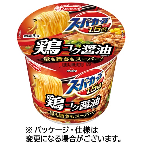 エースコック スーパーカップ1.5倍 しょうゆラーメン 109g 1ケース(12食)
