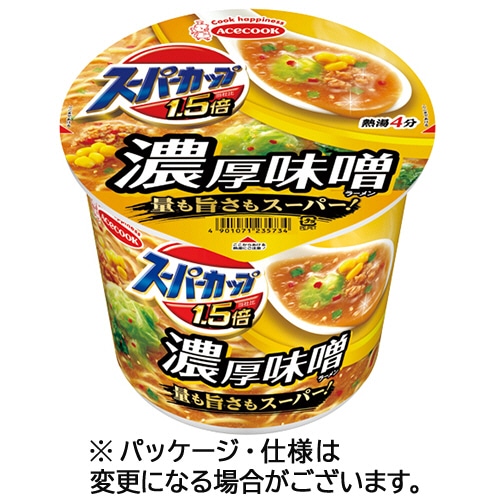 エースコック スーパーカップ1.5倍 みそラーメン 129g 1ケース(12食)