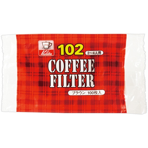 カリタ NK102濾紙 ブラウン (2-4人用) 13125 1セット(300枚:100枚×3パック)