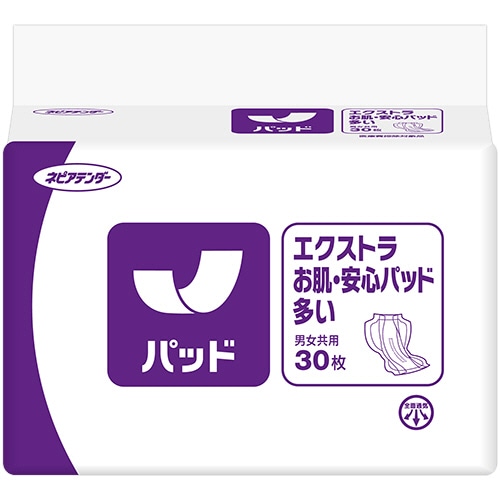 王子ネピア　ネピアテンダー　エクストラ　お肌・安心パッド　多い　１セット（１２０枚：３０枚×４パック）