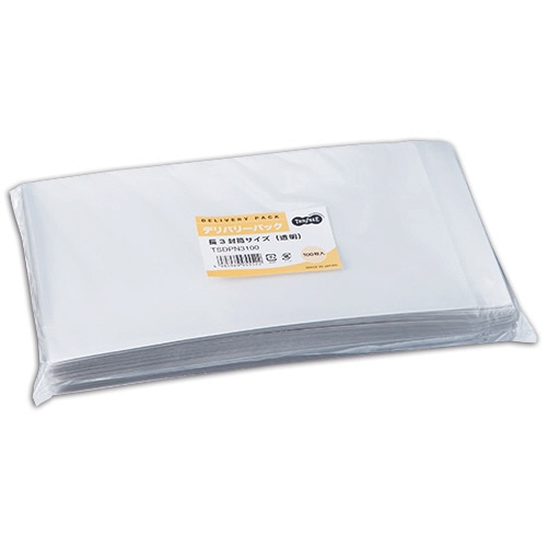 TANOSEE デリバリーパック 長3 透明 1セット(500枚:100枚×5パック)