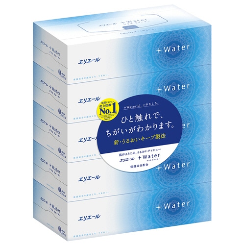 大王製紙 エリエール+Water 180組/箱 1セット(50箱:5箱×10パック)