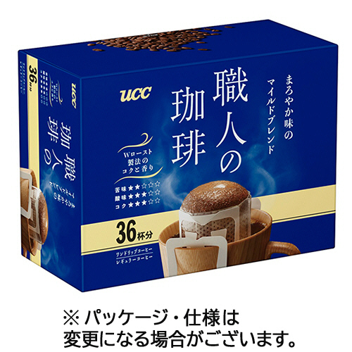 ＵＣＣ　職人の珈琲　ドリップコーヒー　まろやか味のマイルドブレンド　１セット（１０８袋：３６袋×３箱）