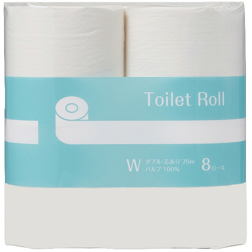 ＴＡＮＯＳＥＥ　パルプトイレットロールスタンダード　ダブル　７５ｍ　１セット（４８ロール：８ロール×６パック）