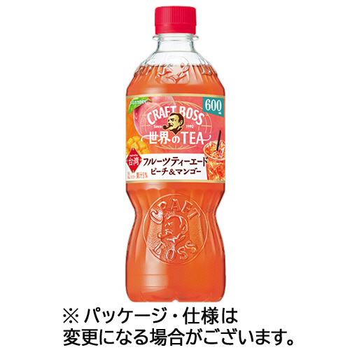 サントリー　クラフトボス　世界のＴＥＡ　フルーツティーエード　ピーチ＆マンゴー　６００ｍＬ　ペットボトル　１セット（４８本：２４本×２ケース）