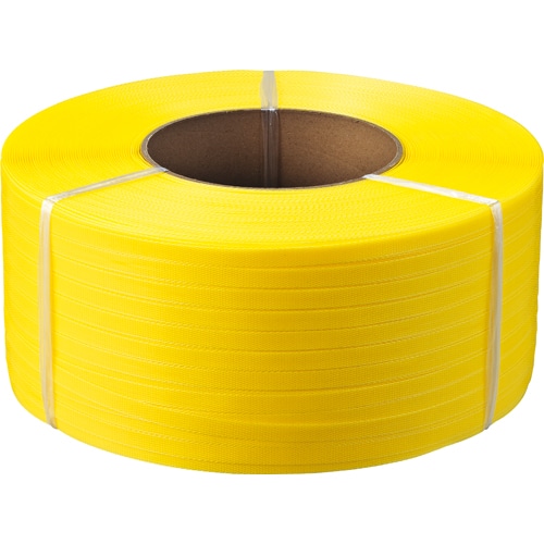 TANOSEE PPバンド 自動梱包機用 15mm×2500m 黄 1セット(4巻)